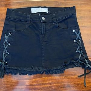 LF black mini skirt .